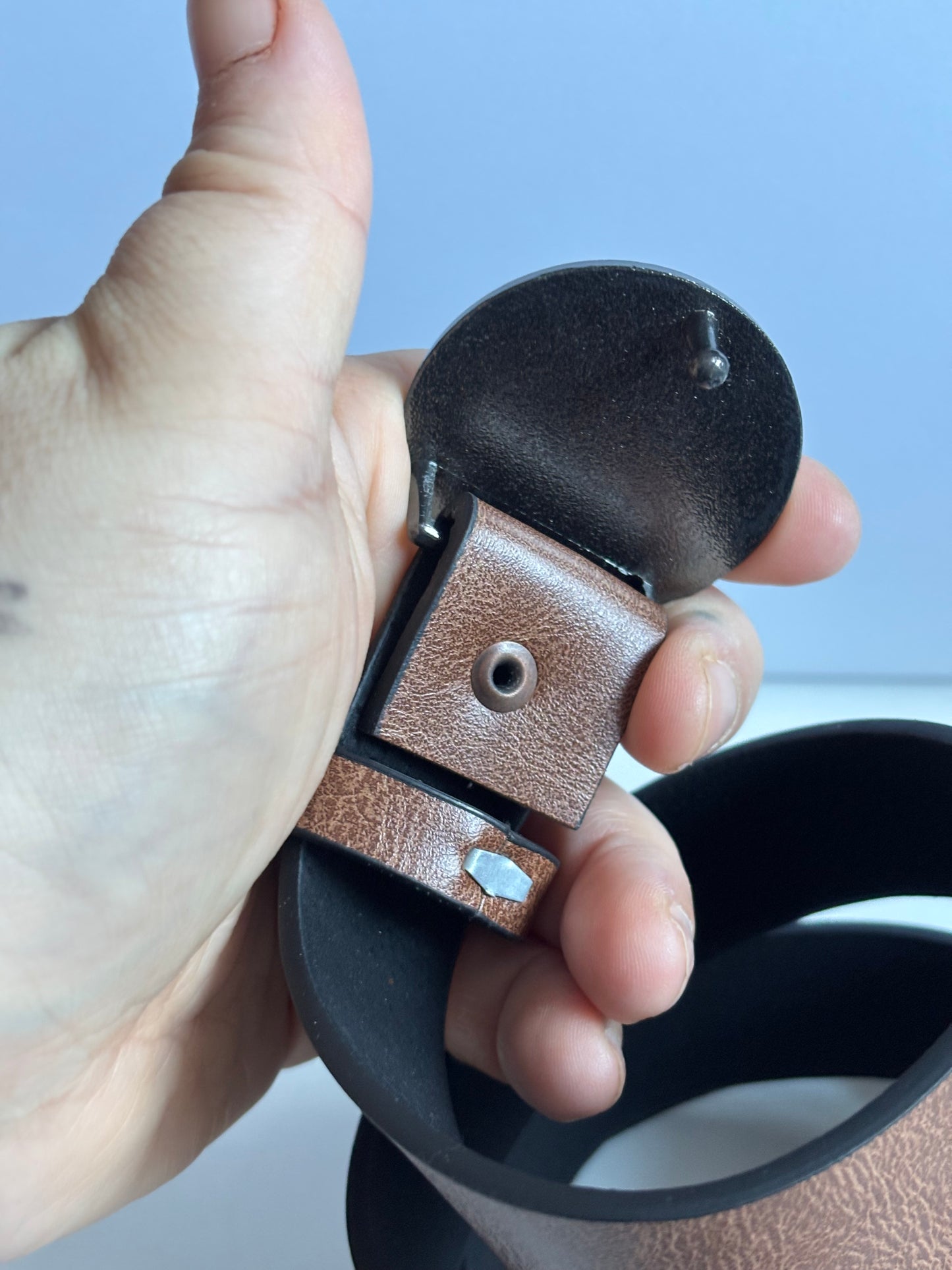 Brown Western Cowboy PU leather Belt