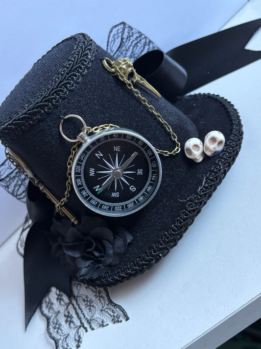 Steampunk Top Hat with Mechanical Gears, Compass Decoration