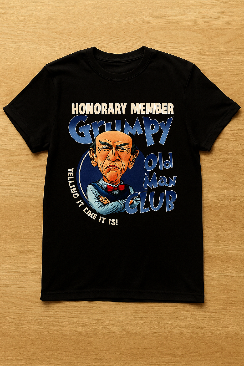 Black "Grumpy Old Man Club" T-Shirt - Humorous 3D Print Design