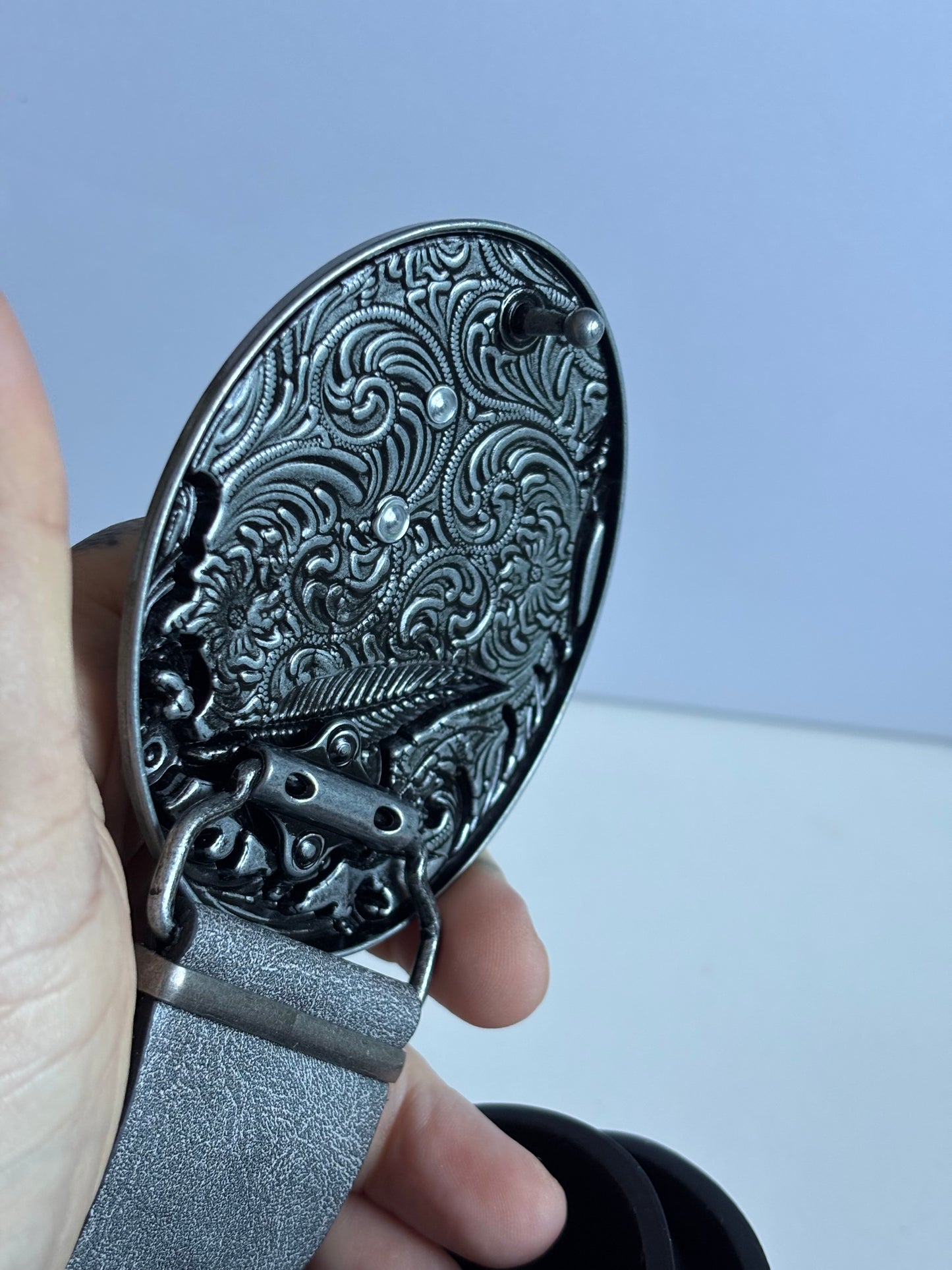 Western Cowboy Style Eagle Emblem Faux Leather Belt with Alloy Buckle