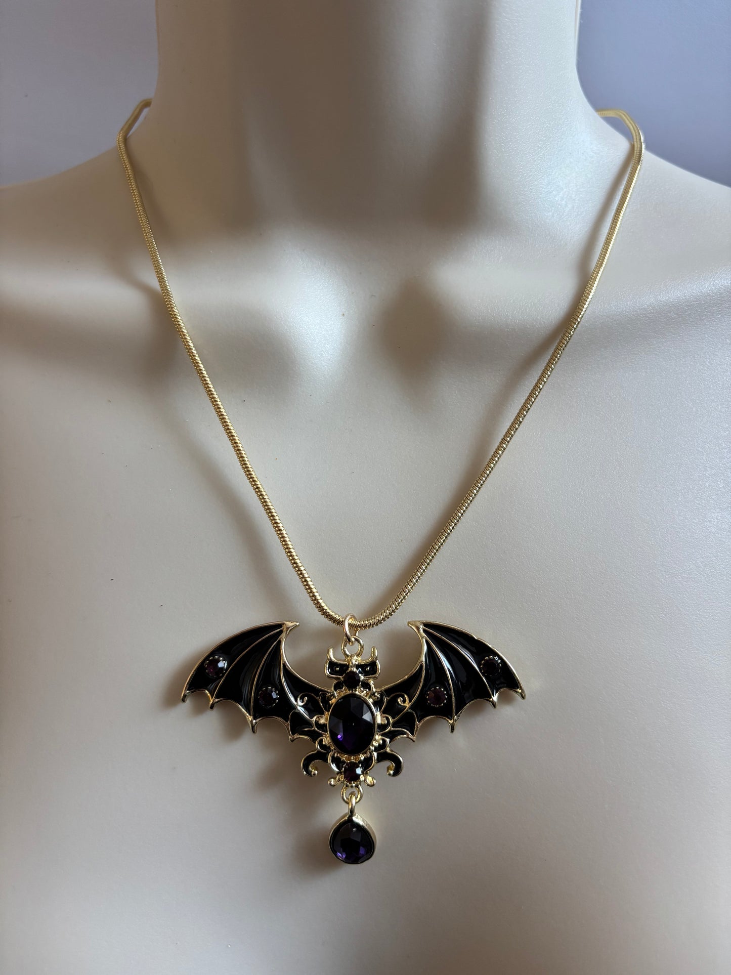 Gothic Bat Pendant Necklace - Dark Gothic Jewelry