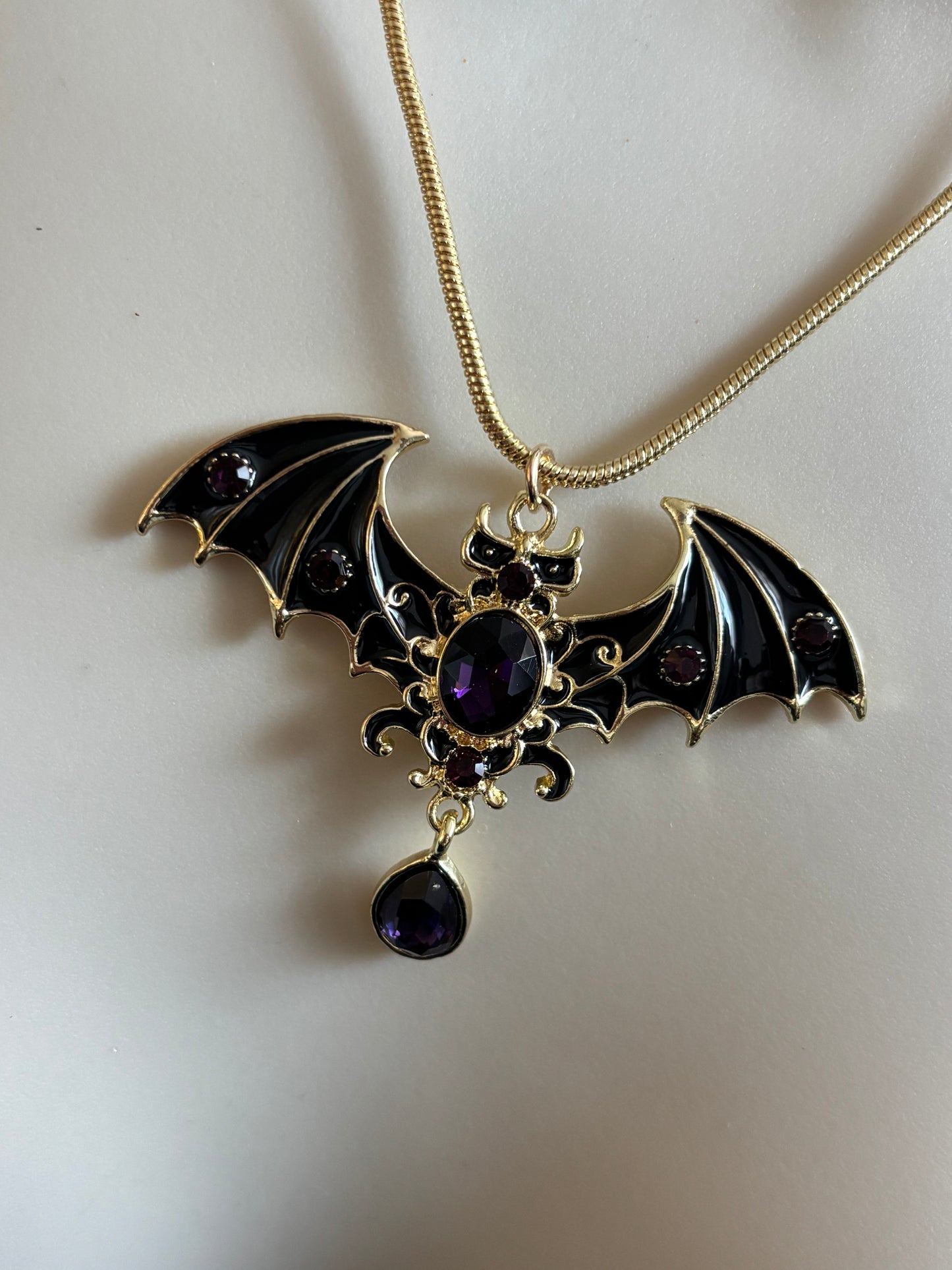 Gothic Bat Pendant Necklace - Dark Gothic Jewelry