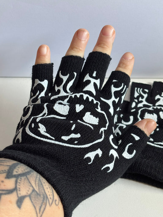 Fingerless Winter Gloves With Fleece Lining, Thermal Insulation