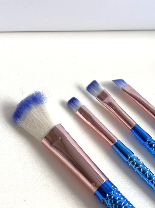 4pcs Aurora Plated Mermaid Makeup Brush Set